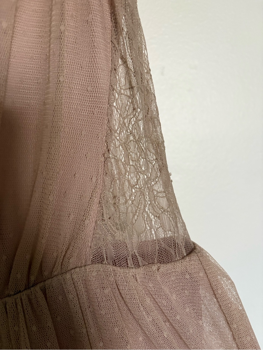 ASOS Dusty Blush Lace & Tulle Midi Dress - Picture 4 of 6